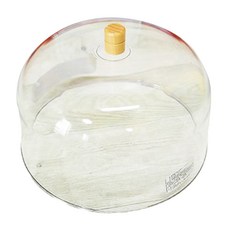 蛋糕圓頂蓋 木頭把, 原木色 + 透明色, 1個