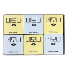 HWARANG Nemona M 橡皮擦 2款 x 12入組, 1套, 黃色, 藍色