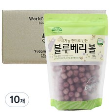 OrganicStory 유기농 현미로 만든 유아 블루베리볼 스낵, 블루베리, 65g, 10개