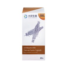 大研生醫 台灣極品納豆膠囊 60顆/盒 (5000FU高單位納豆激酶,促進新陳代謝), 375mg, 1盒