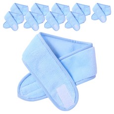 BAKOJEL 柔軟雙面洗臉髮帶, 天藍色, 10個