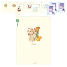 morning glory Chaewoom筆記本 國小3-6年級 家庭聯絡簿 窄格 4款 + 隨機出貨 2入套組 B, 2套, 貓咪躲貓貓, 貓咪朋友們, 甜點時間, 海景