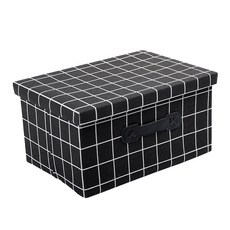 Limon格紋生活收納箱, 黑色的, 1個