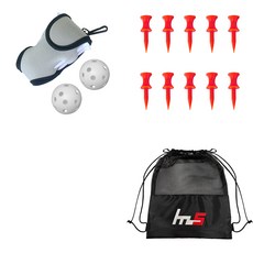 NAYASTYLE 高爾夫球袋+PE 高爾夫短球Tee 10入+收納袋組合 GFYP-134-1+169-1PU 灰色(收納袋) 紅色(高爾夫球Tee), 灰色(收納袋), 紅色(高爾夫球Tee)