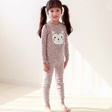 Maykids 童款花豹印花30支棉長袖居家套裝