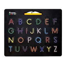 PicassoTILES 畢卡索 雙面磁性畫板, 字母款 黑色, 1個