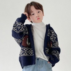 BerryCloset 青少年兒童款雙面泰迪熊針織拉鍊外套