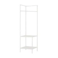 德利生活 角落隨手掛衣帽架 二層 白色, 簡約設計, 雙層置物, 穩固耐用, 輕鬆組裝, 1入