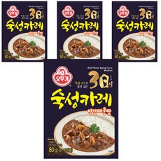 OTTOGI 不倒翁 3分鐘熟成咖哩粉 微辣口味, 80g, 4包