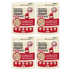 Naeiae 水果米圈圈組，低鈉無鈉，無人工香料味精, 蘋果口味 x 2包 + 草莓口味 x 2包, 120g, 1組
