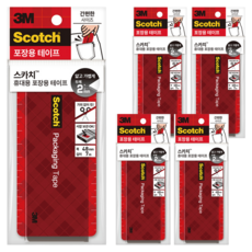 3M Scotch 便攜式包裝用封箱膠帶 48mm x 7m, 5個, 透明