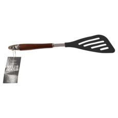 KAI 貝印 House 木柄長孔尼龍鍋鏟, 34x7.5x2CM, 1支