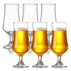 伊德斯 玻璃啤酒高腳杯 盛開 400ml, 6個