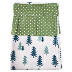 棉麻風水簾, 松鹿 白色 + 綠色