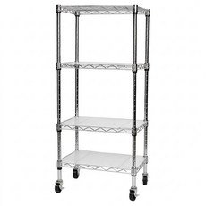 Steel Tycoon 鋼鐵力士 四層架 附PP + 工業輪 + 保養組, 銀色, 1組