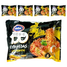 印尼 GAGA 100泡麵 萊姆香辣風味湯麵 AG002 75g, 5包