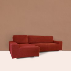 sofaskins Glamour 素色壓紋沙發套 左邊款, 紅酒