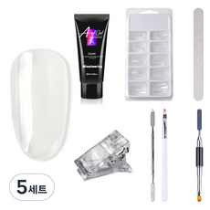 Misscheering 人造延長甲片材料 透明色, 5種指甲延長套裝, 5組