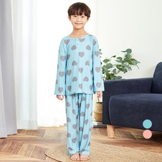 Lolly Tree 童款愛心印花亨利領睡衣套裝 HE