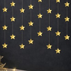 파티쇼 스타 별 가랜드 4m 대, 골드, 1개