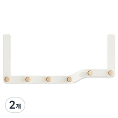 日常亮點 門後掛勾架 6勾, 2個, 白色