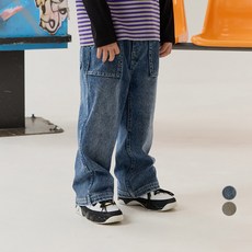 OWLEYBARN 兒童刷毛顏料牛仔褲