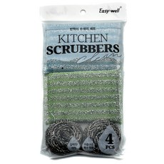 이지웰 블루얼스 반짝이 수세미 4종 세트, 1세트