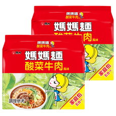 維力 媽媽麵 酸菜牛肉風味 75g, 10包