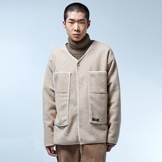WAZE 男士毛圈單扣開衫