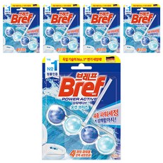 Bref 妙力 Power Active 懸掛式馬桶清潔球, 持續散發清香, 預防內緣水垢生成, 每次沖水自動清潔, 50g, 5組