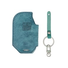 CHAMOA 가죽 스마트키케이스 K5 DL3 쏘렌토MQ4 카니발KA4, 마린블루+니켈사틴, MK109