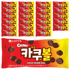 LOTTE 樂天 CRUNKY 可可球巧克力餅乾, 58g, 24包