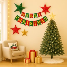 PARTYSHOW 聖誕星星拉旗裝飾組, 1套, 混合色