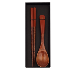 Caldo 卡朵生活 日系春和木餐具, 紅色, 1組, 筷子+湯匙