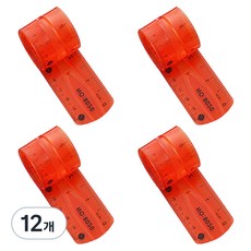 Bacogel 塑膠多用途軟尺 30cm, 紅色, 12個