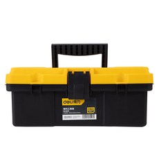 deLi 得力 工具 手提式塑膠雙層收納工具箱 黑黃色 DL6211, 1個