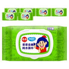 奈森克林 乖乖金順純水濕巾, 28張, 7包