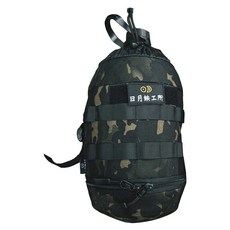 日月鉄工所 戰術水瓶袋 1000D尼龍牛津布主面料 防水 抗撕裂 耐磨 耐氣候 適用5800-6200cc礦泉水瓶, 黑迷彩, 1個