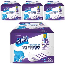 스카트 3겹 위생행주, 20매, 4개