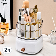 레드케비넷 회전식 다용도 화장품 브러쉬정리함 HR769, B타입화이트, 2개