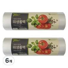 Maygreen 위생롤백, 중(25 x 35 cm), 500개입, 6개