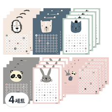 디자인아지트 기성 해피프렌즈 칭찬스티커판 6종 x 4p 세트, 혼합색상, 4세트