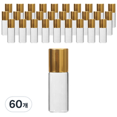 滾珠香水容器 3ml, 金色(蓋) + 透明(瓶身), 60個
