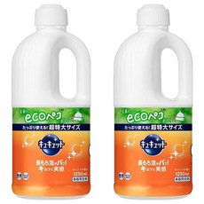 Kao 花王 珂珂透 Cucute 餐具洗碗精補充瓶 柑橘香, 1.25L, 2瓶