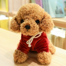 네이처타임즈 부들푸들 후드 강아지 봉제인형 + 강아지 키링 랜덤발송, 20cm, 와인베이지, 1세트