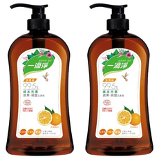 一滴淨 蘆薈多酚食品用洗潔精-柑橘, 99.5%綠本元素, 法國ECOCERT驗證, 1kg, 2瓶