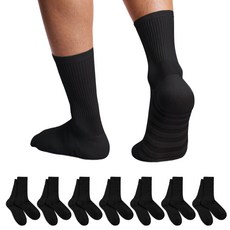 里圖 透氣涼感運動中筒襪, 黑色, 7個