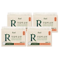 라엘 내추럴 무표백 순면커버 생리대 날개형, 오버나이트, 8개입, 4개
