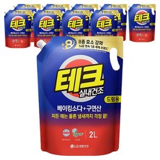 테크 베이킹소다 플러스 구연산 실내건조 드럼용 액상세제 리필, 2L, 10개