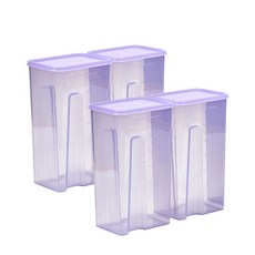 땡스소윤 냉동실 전용 밀폐용기 타워1호 세트 쿨라벤더, 1세트, 2200ml(4P)